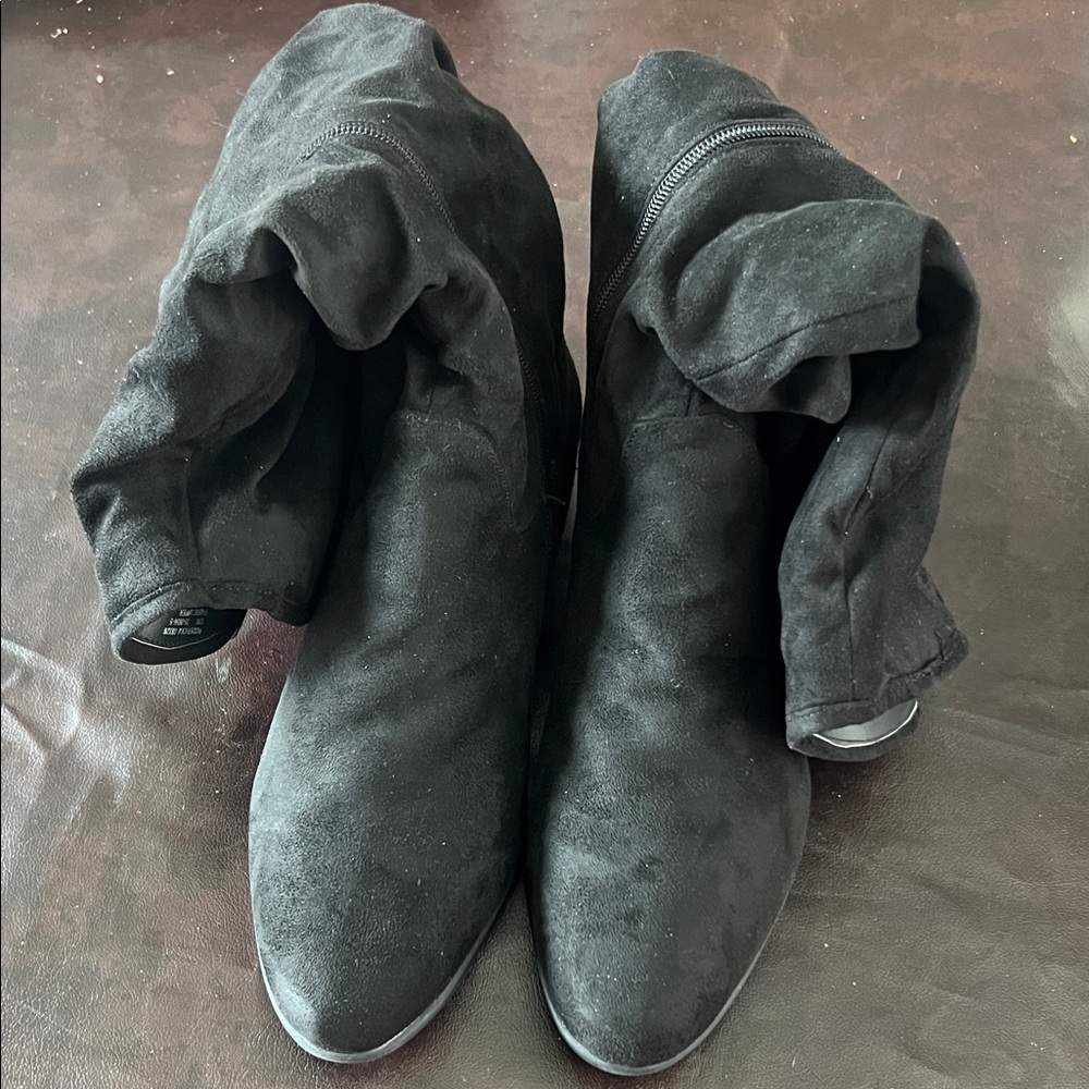 Comfortview Black Suede Heeled Boots